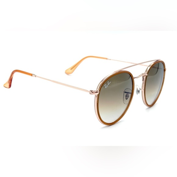 Ray-Ban Round Sunglasses 51mm Brown Lens RB3647N Circle Double 9070/51 - Picture 7 of 13